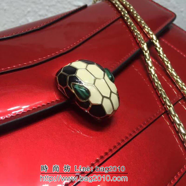 BVLGARI寶格麗 專櫃新品 升級版牛漆皮 雙層蛇頭包 鏈條單肩斜挎包 B35106 FYD1389